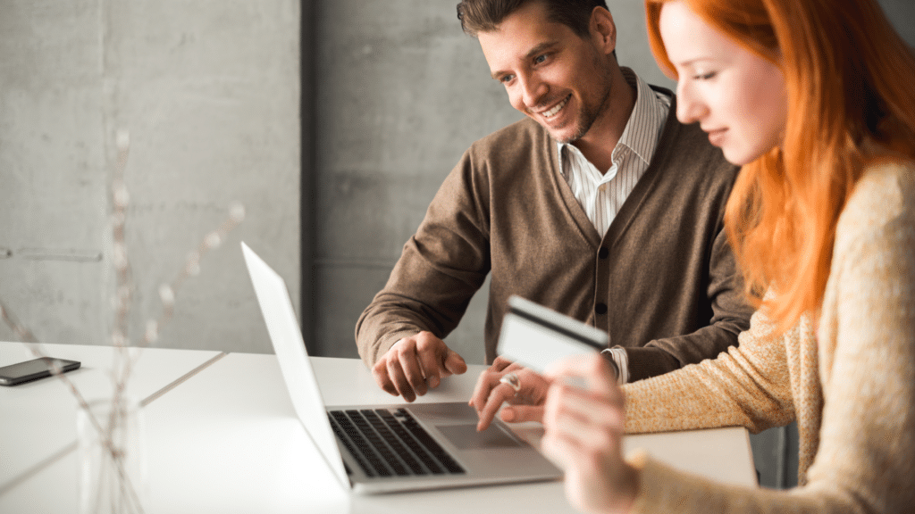 Business professionals reviewing financial options to improve banking decisions 