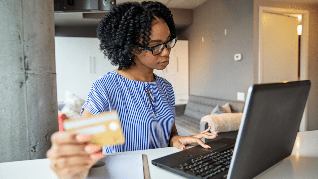 Business owner managing finances online with digital banking tools